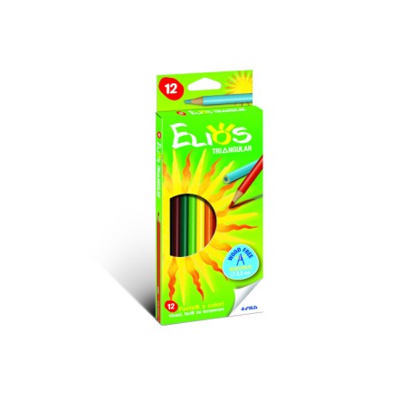1 - 12 pz Pastelli Elios triangolari Fila colori assortiti 273300