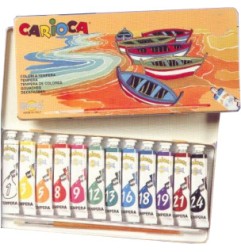 1 - CARIOCA Colori a Tempera con Scatola in Metallo 12 Pezzi K0112