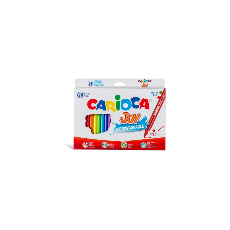 Carioca Joy pennarelli punta fine superlavabili 24 pezzi colori assortiti 40615