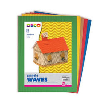 CWR cartoncino ondulato cannete Waves 50x70 cm argento, 10 pezzi – 2209/2