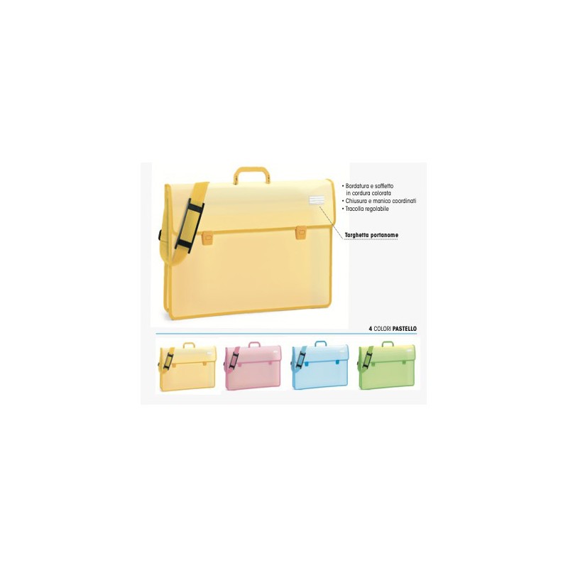 VALIGIA C/TRACOLLA E SOFF.4 COLORI PASTEL 52X37X8 CM. 61962 VALIGIA C/TRACOLLA E SOFF.4 COLORI PASTEL 52X37X8 CM. 61962