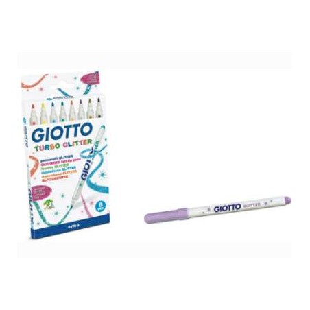 1 - FILA Giotto Turbo Glitter Pennarelli a Spirito Glitterati 8 Colori 4258