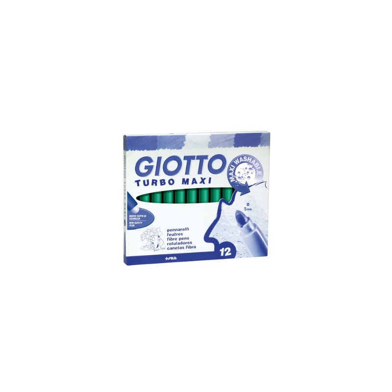FILA Giotto Turbo Maxi Pennarelli a Spirito Inchiostro Lavabile Verde Cinabro 12 Pezzi 456020 FILA Giotto Turbo Maxi Pennarelli a Spirito Inchiostro Lavabile Verde Cinabro 12 Pezzi 456020