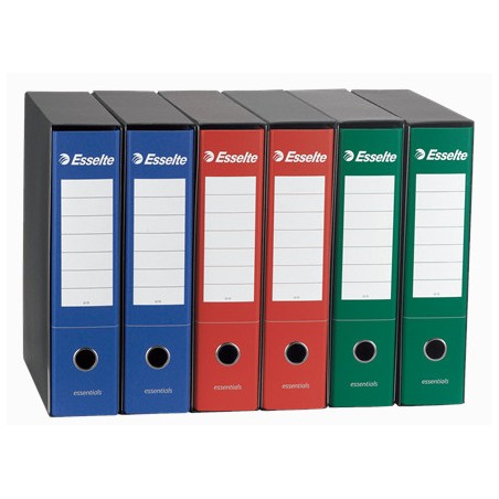 Registratore Esselte Essentials G75 con custodia, formato protocollo 23 x 33, dorso 8 cm, rosso - 390775160