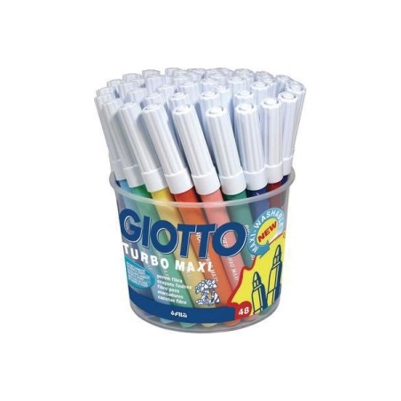1 - FILA Giotto Turbo Maxi Pennarelli a Spirito per Bambini Inchiostro Lavabile 48 Colori 5214