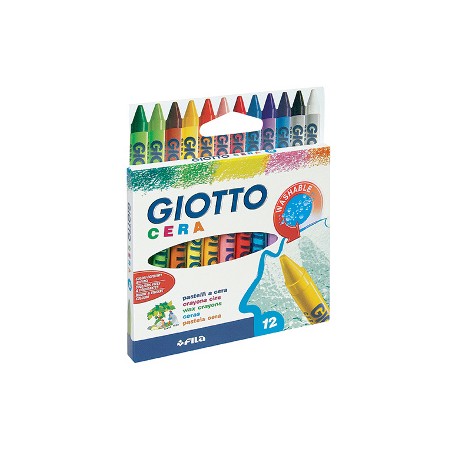 1 - FILA 12 pz Pastelli a cera Giotto colori assortiti 2812