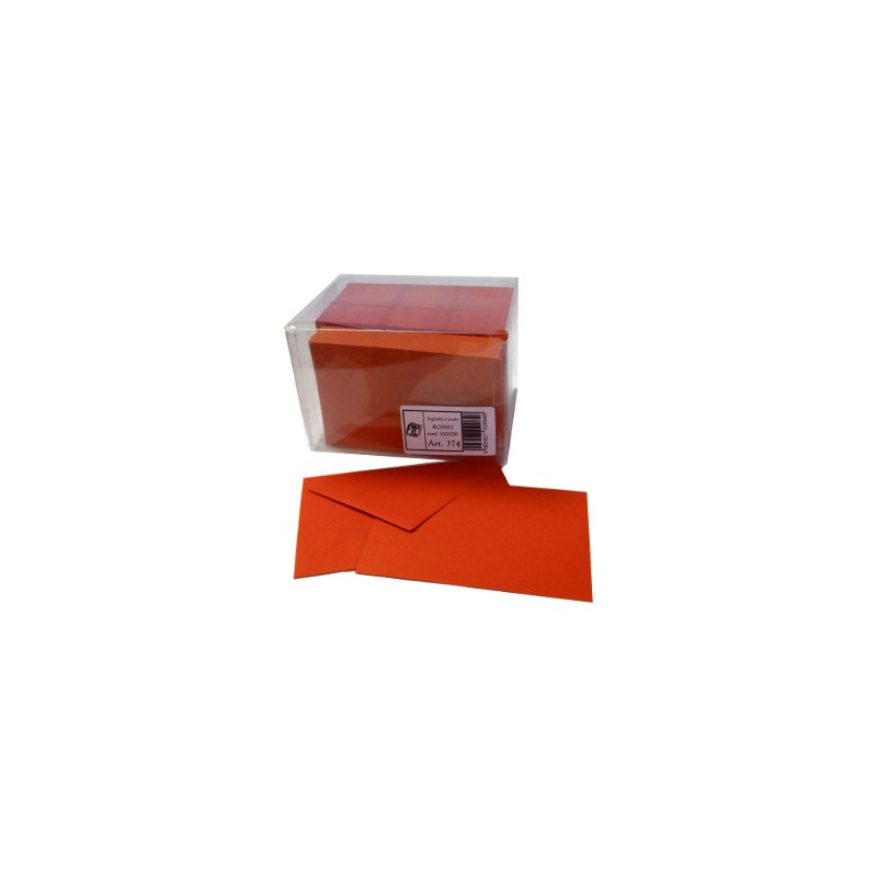 100 pz Biglietti + busta colore rosso f. 4 7x11 374-RO 100 pz Biglietti + busta colore rosso f. 4 7x11 374-RO
