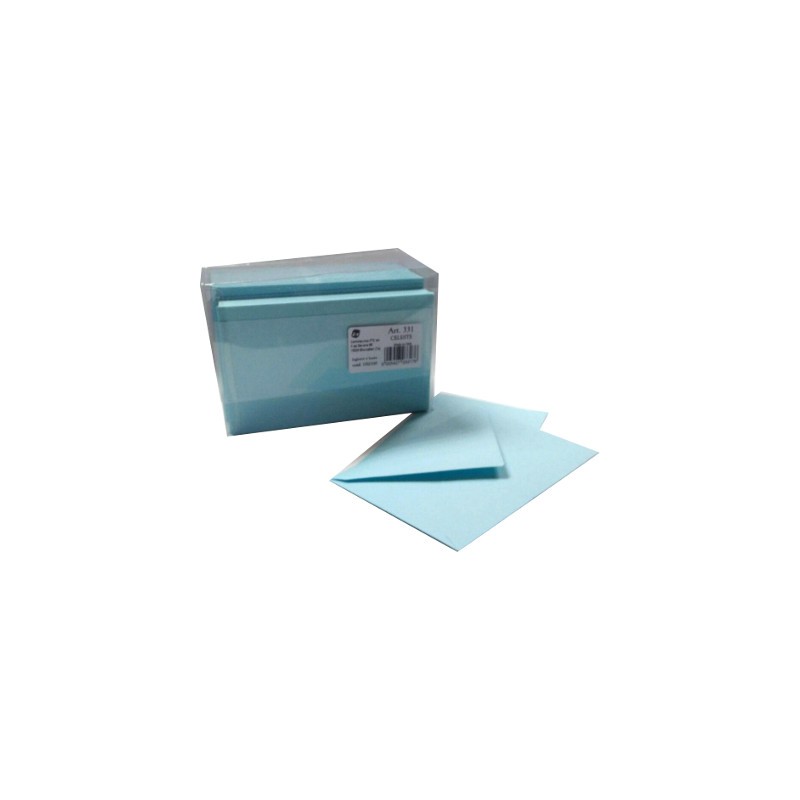 100 pz Biglietti + busta colore celeste c. 9 9x14 331 100 pz Biglietti + busta colore celeste c. 9 9x14 331