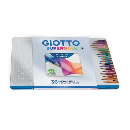 1 - FILA Scatola metallo pastelli giotto supermina 36 pz