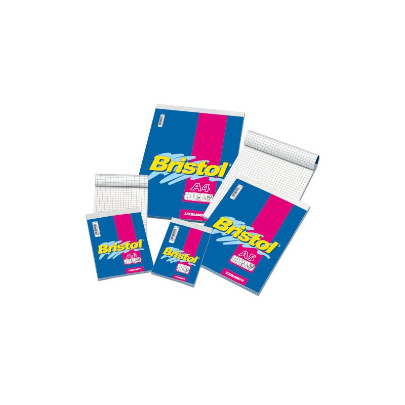 Blasetti Bristol blocco note A5 60 fogli a quadretti 5 mm 1028 Blasetti Bristol blocco note A5 60 fogli a quadretti 5 mm 1028