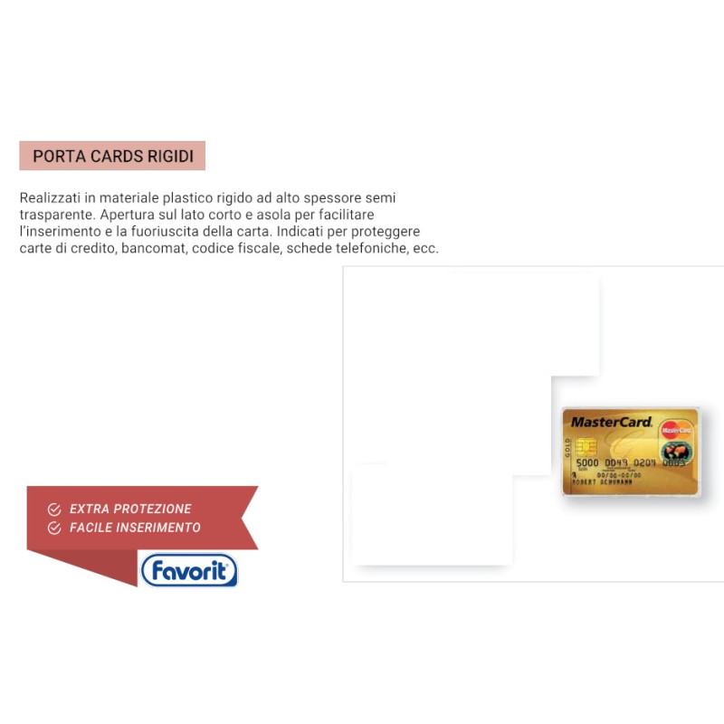 PORTA CARD RIGIDO TRASPARENTE 500080 PORTA CARD RIGIDO TRASPARENTE 500080