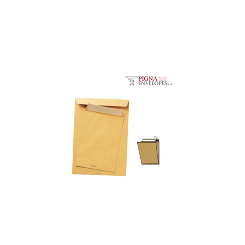 PIGNA Busta color avana con soffietti laterali 250 pz 100 gr 19x26x4 655232 PIGNA Busta color avana con soffietti laterali 250 pz 100 gr 19x26x4 655232