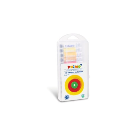 1 - MOROCOLOR PRIMO Colori a Tempera Box Trasparente da 12 Pezzi 7,5ml 245T12PP