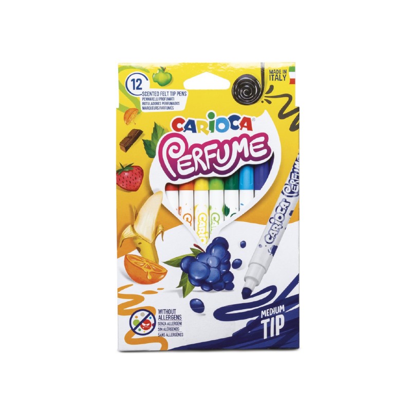 Carioca Perfume pennarelli profumati punta conica 12 pezzi colori assortiti 42672 Carioca Perfume pennarelli profumati punta conica 12 pezzi colori assortiti 42672