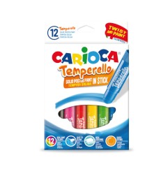 1 - CARIOCA Colori a Tempera SOLIDA Temperello 12 Colori 10 gr 42738