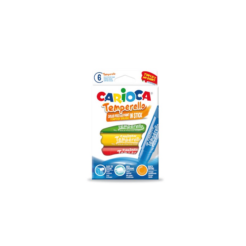 CARIOCA Colori a Tempera SOLIDA Temperello 6 Colori 10 gr42739 CARIOCA Colori a Tempera SOLIDA Temperello 6 Colori 10 gr42739