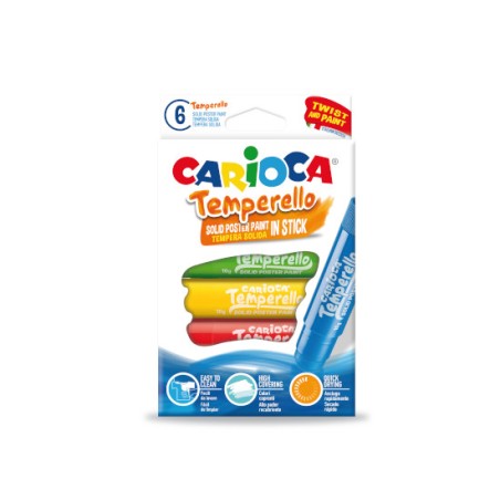1 - CARIOCA Colori a Tempera SOLIDA Temperello 6 Colori 10 gr42739