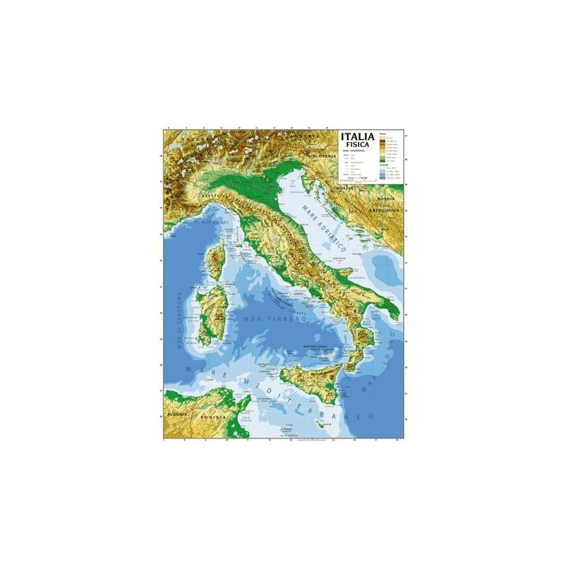 CWR carta geografica Italia plastificata fisico/politica 100x140 cm – 06990