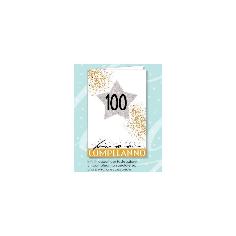 CROMO 6 Biglietti COMPLEANNO 100 ANNI Stella NU6119 CROMO 6 Biglietti COMPLEANNO 100 ANNI Stella NU6119