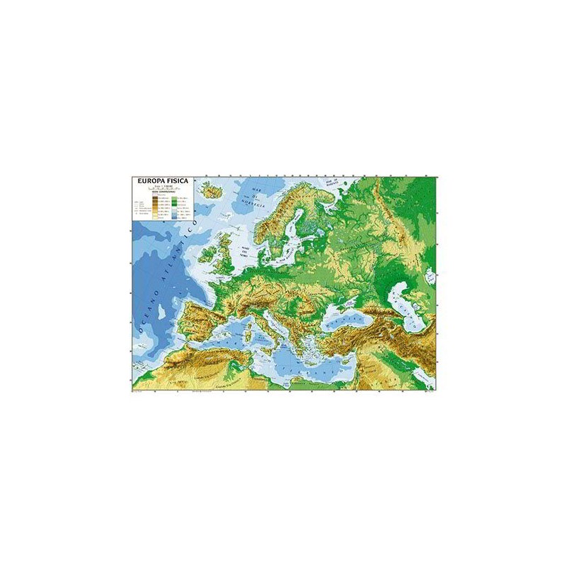 CWR carta geografica Europa plastificata fisico/politica 100x140 cm – 06991