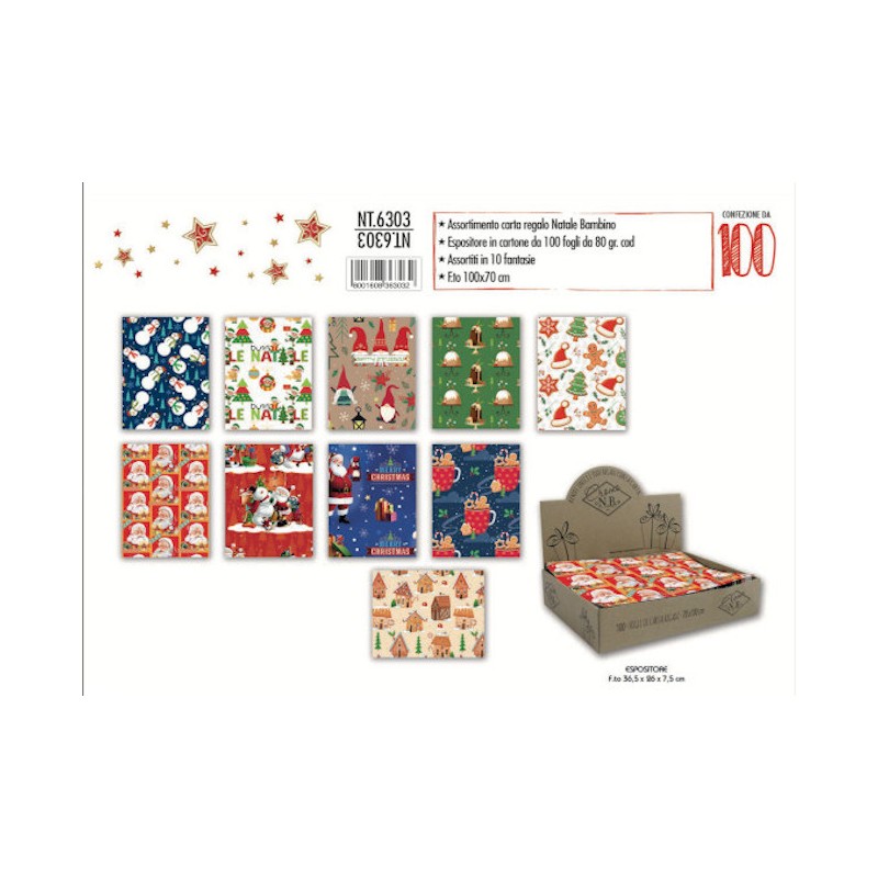 CARTA REGALO NATALE BAMBINO (10x10fg) NT6303 CARTA REGALO NATALE BAMBINO (10x10fg) NT6303