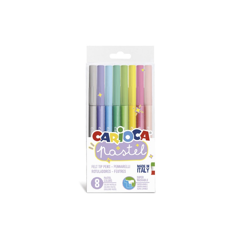 Carioca Pastel pennarelli colori pastello superlavabili 8 pezzi 43032 Carioca Pastel pennarelli colori pastello superlavabili 8 pezzi 43032