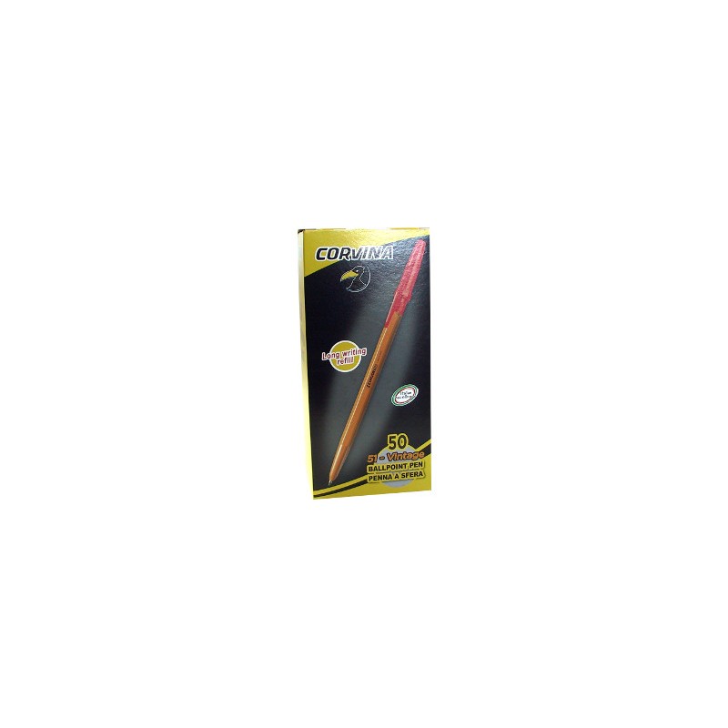 Carioca Corvina 51 Vintage biro penna a sfera rossa 50 pezzi 40163/03G Carioca Corvina 51 Vintage biro penna a sfera rossa 50 pezzi 40163/03G