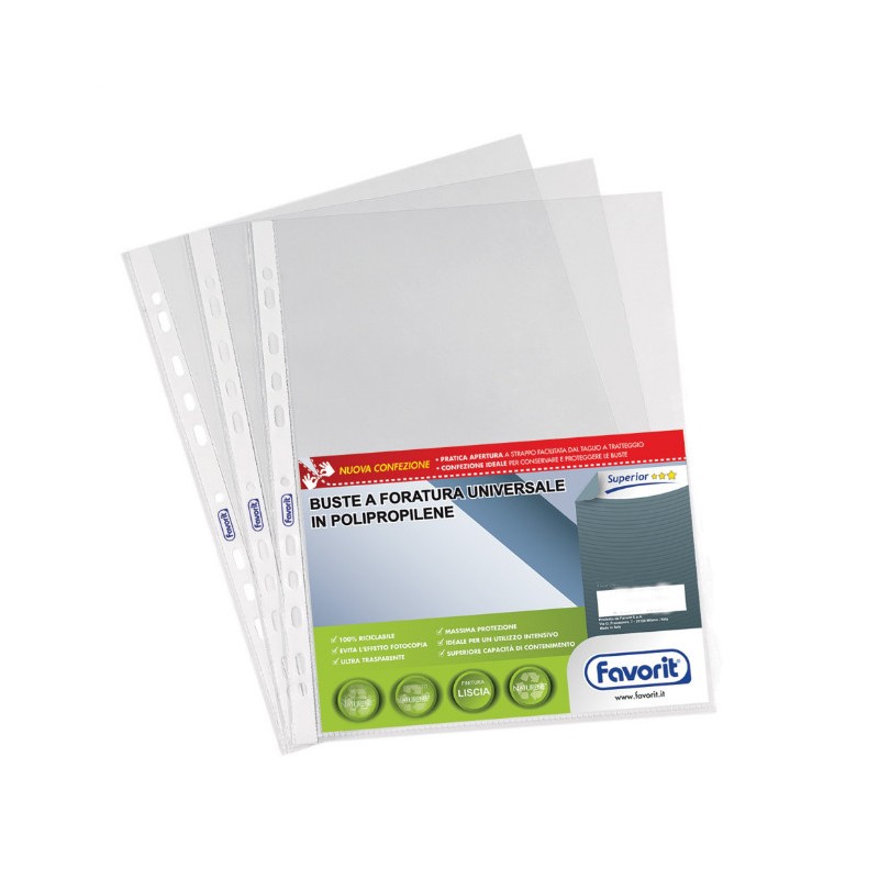 FAVORIT Buste a foratura universale lucide 23x33 cm 25 pz. 460065