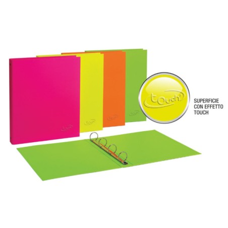 1 - FAVORIT Raccoglitore Personalizzabile Neon in PPL 4 Anelli d.30mm 22x30 cm - Colori Assortiti 090369