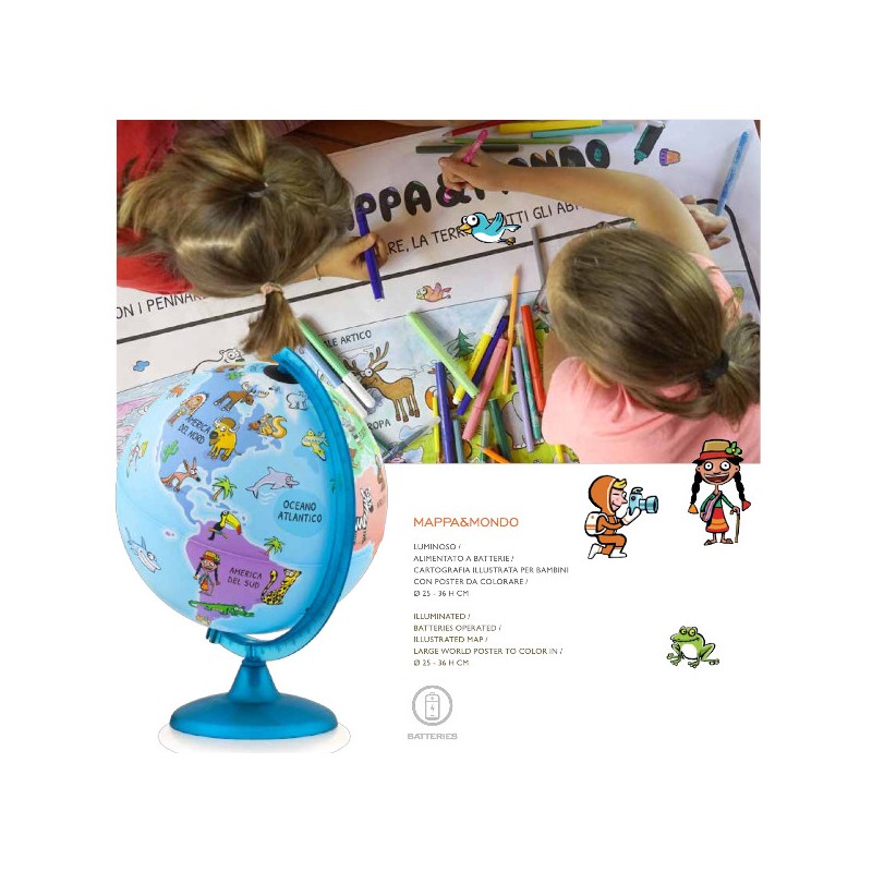 Mappamondo Mappa & mondo BATTERY diam.25 Tecnodidattica Mappamondo Mappa & mondo BATTERY diam.25 Tecnodidattica