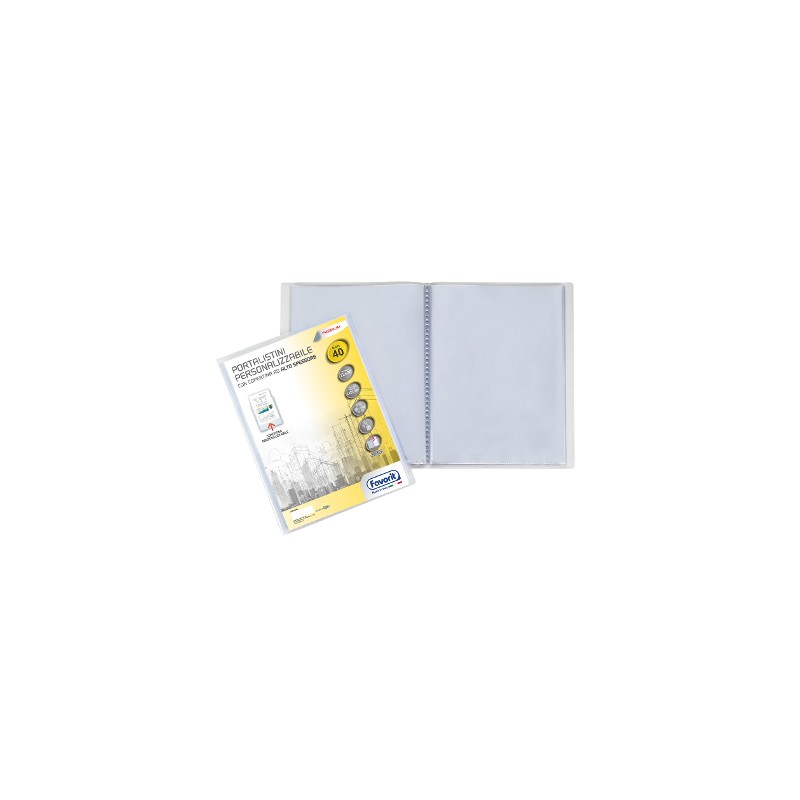 FAVORIT Portalistini soft display A4 40 bustine colore trasparente Favorit 090485 FAVORIT Portalistini soft display A4 40 bustine colore trasparente Favorit 090485