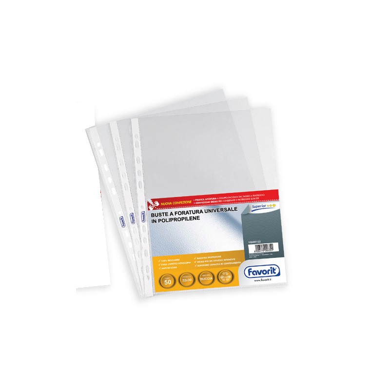 FAVORIT Buste a foratura universale goffrata Superior 013 22x30 cm 50 pz. 460122