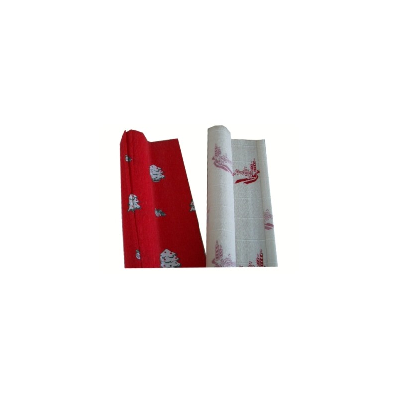 Cartotecnica Rossi carta crespa Fioristi Superior fantasia candele/albero 700/4 rotolo 50x250 cm 180 gr