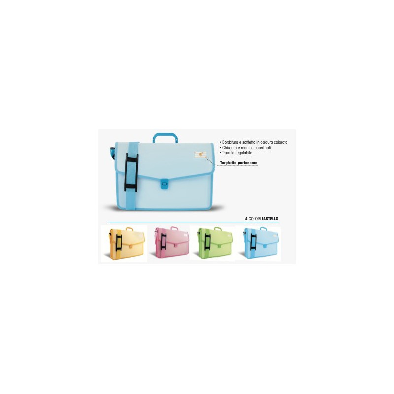 VALIGIA C/TRACOLLA E SOFF. 4 COLORI PASTELLO 38X27X8 62005 VALIGIA C/TRACOLLA E SOFF. 4 COLORI PASTELLO 38X27X8 62005