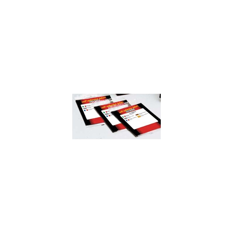 10 fogli Etichette adesive bianche Markin 14x8 10 fogli Etichette adesive bianche Markin 14x8
