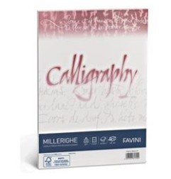 1 - FAVINI Carta CALLIGRAPHY Millerighe A4 gr.200 Col.Avorio (Conf.50 fogli) A69Q324