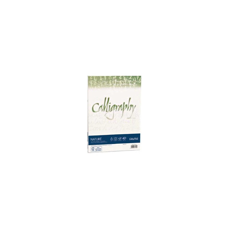 FAVINI 50 pz Carta A4 Nature Alga Avorio 90 gr Calligraphy A69Q244
