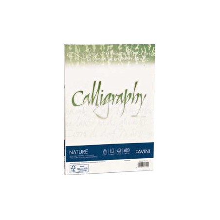 1 - FAVINI  50 pz Carta A4 Nature Alga Avorio 90 gr Calligraphy A69Q244