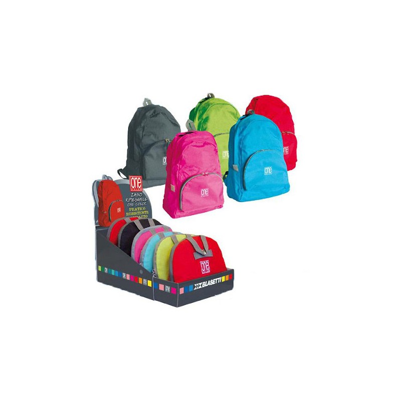 Blasetti One Color zaino ripiegabile in nylon ripstop 30x40x10 cm colori assortiti 2217 Blasetti One Color zaino ripiegabile in nylon ripstop 30x40x10 cm colori assortiti 2217