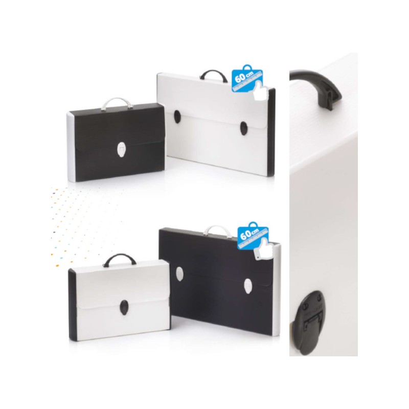 BALMAR Valigia BALMAR in Polionda con Dorsi Rigidi Colore Bianco o Nero 37x60x5 PF14235/R-B&W BALMAR Valigia BALMAR in Polionda con Dorsi Rigidi Colore Bianco o Nero 37x60x5 PF14235/R-B&W