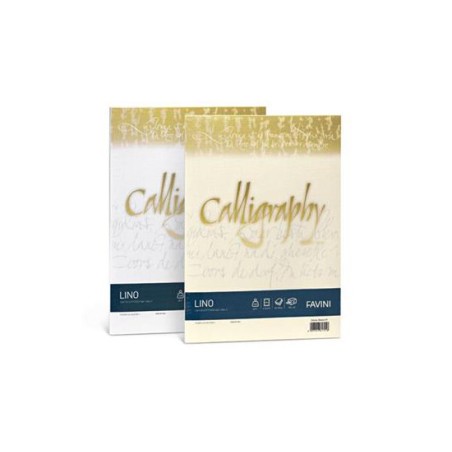 1 - Buste Calligraphy Effetto Lino Favini - 12x18 Cm Avorio Conf. 25 120 gr A57Q617