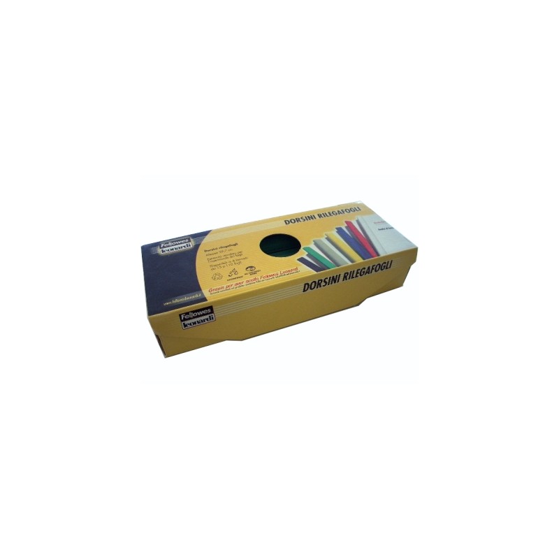 FELLOWES 50 pezzi Dorsi rigidi rilegafogli 8 mm colore nero D108NE FELLOWES 50 pezzi Dorsi rigidi rilegafogli 8 mm colore nero D108NE
