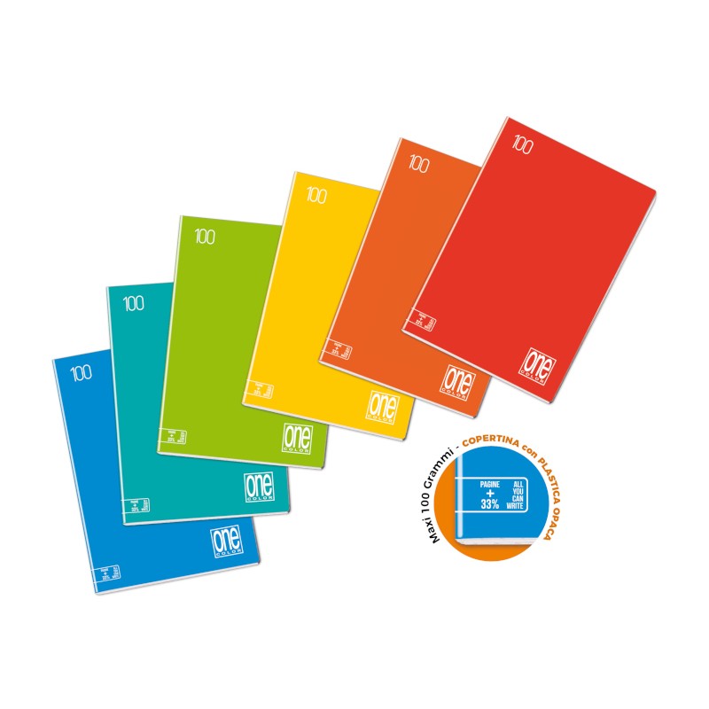 Blasetti Quaderno Maxi One Color 10Pz. Formato A4, 5M, 24+1 Fogli, Carta 100 g/m² Blasetti Quaderno Maxi One Color 10Pz. Formato A4, 5M, 24+1 Fogli, Carta 100 g/m²
