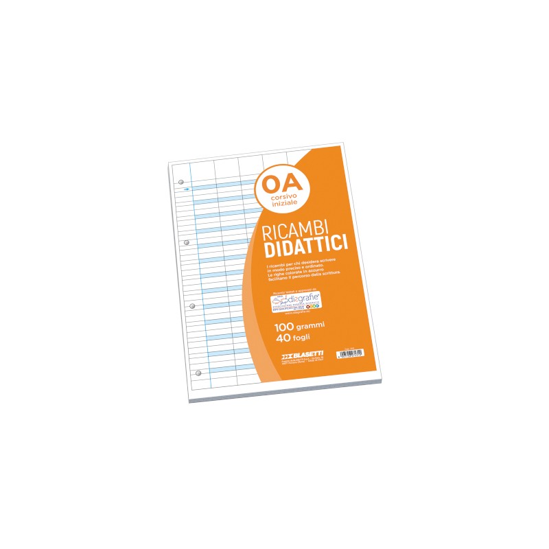 Blasetti One Color Linea Blu ricambi A4 100 g 40 fogli rigatura A per la scrittura guidata 7431
