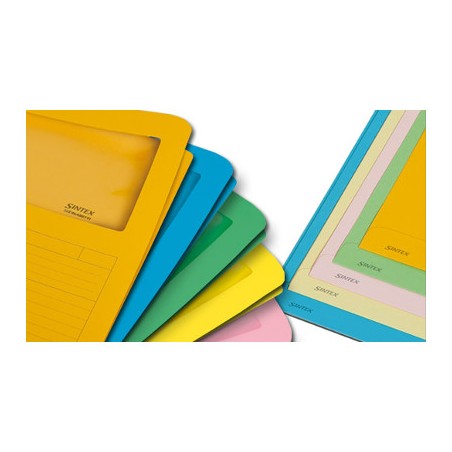 Blasetti Sintex cartelline a L con finestra 22x31 cm carta 120 g azzurre – confezione 50 pezzi 0572