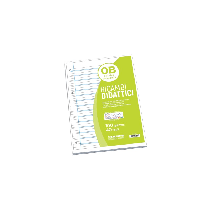 Blasetti One Color Linea Blu ricambi A4 100 g 40 fogli rigatura B per la scrittura guidata 7432 Blasetti One Color Linea Blu ricambi A4 100 g 40 fogli rigatura B per la scrittura guidata 7432