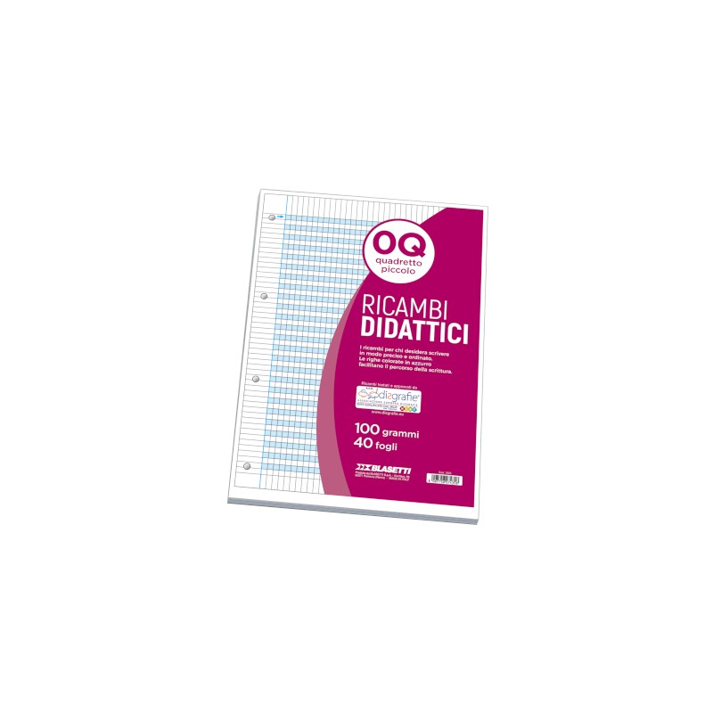 Blasetti One Color Linea Blu ricambi A4 100 g 40 fogli rigatura Q per la scrittura guidata 7435 Blasetti One Color Linea Blu ricambi A4 100 g 40 fogli rigatura Q per la scrittura guidata 7435