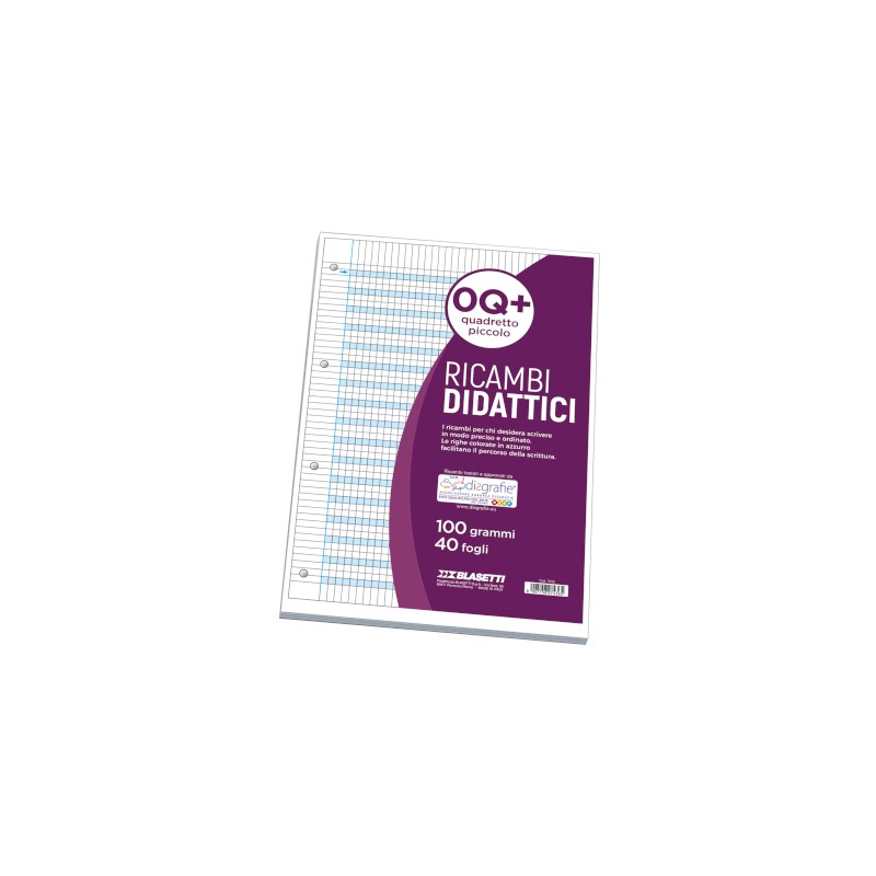 Blasetti One Color Linea Blu ricambi A4 100 g 40 fogli rigatura Q+ per la scrittura guidata 7436
