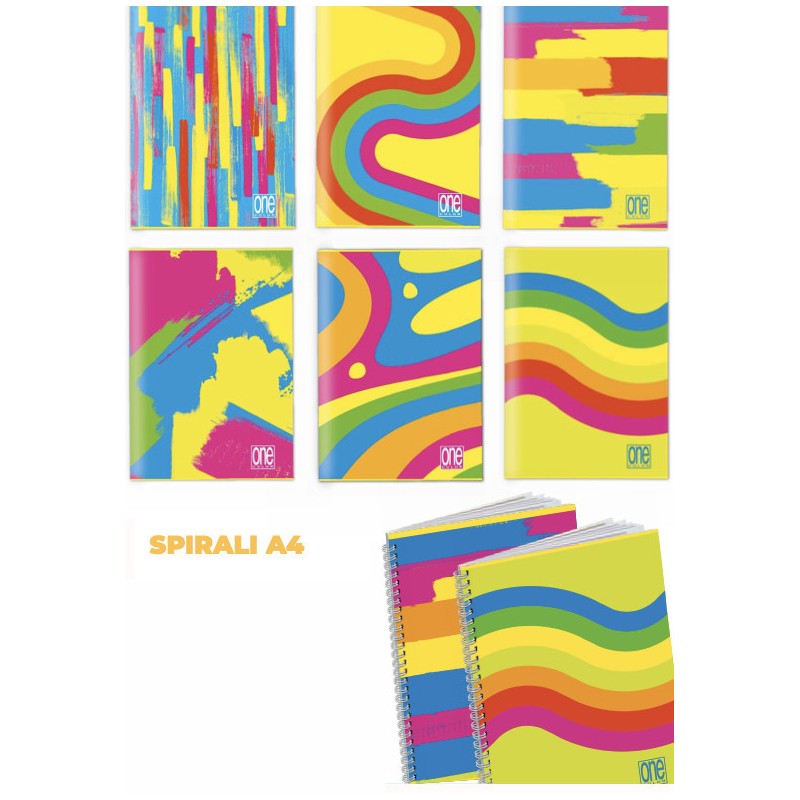 Blasetti One Color Fantafluo maxi quaderno con spirale A4+ 80 g 60 fogli rigatura 5M con fori d'archivio 8128