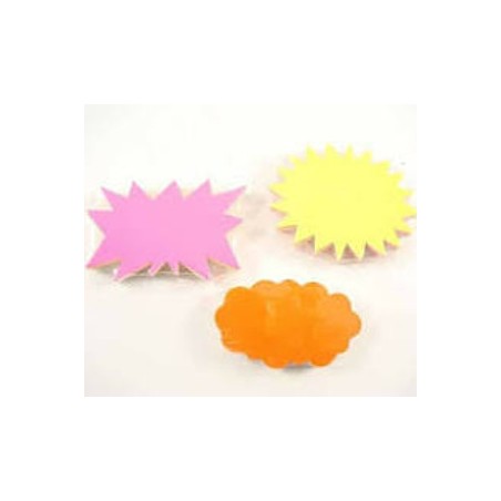 1 - PICARTA 50 pezzi Segnaprezzi misura media forme assortite colori fluo